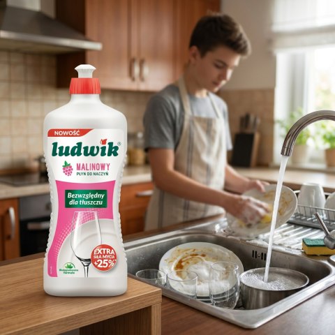 Ludwik Płyn Do Naczyń Malinowy Butelka 900g