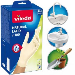 Rękawice lateksowe Vileda Natural Latex M/L 100 szt.