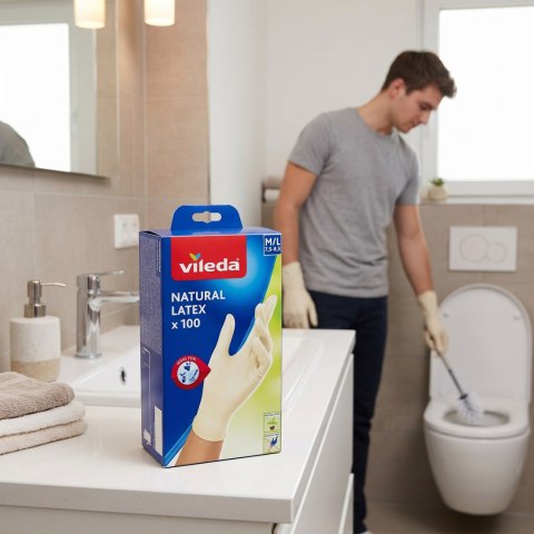 Rękawice lateksowe Vileda Natural Latex M/L 100 szt.