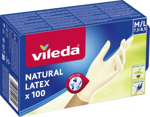 Rękawice lateksowe Vileda Natural Latex M/L 100 szt.