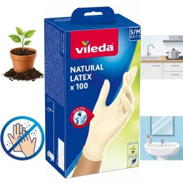 Rękawice lateksowe Vileda Natural Latex S/M 100 szt.