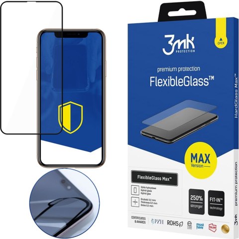 Szkło Hybrydowe Apple iPhone 11 Pro Max - 3mk FlexibleGlass Max Black