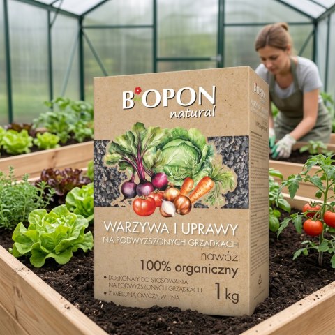 BOPON - Warzywa i uprawy na podwyższonych grządkach nawóz 100% organiczny Fertilan L 1kg