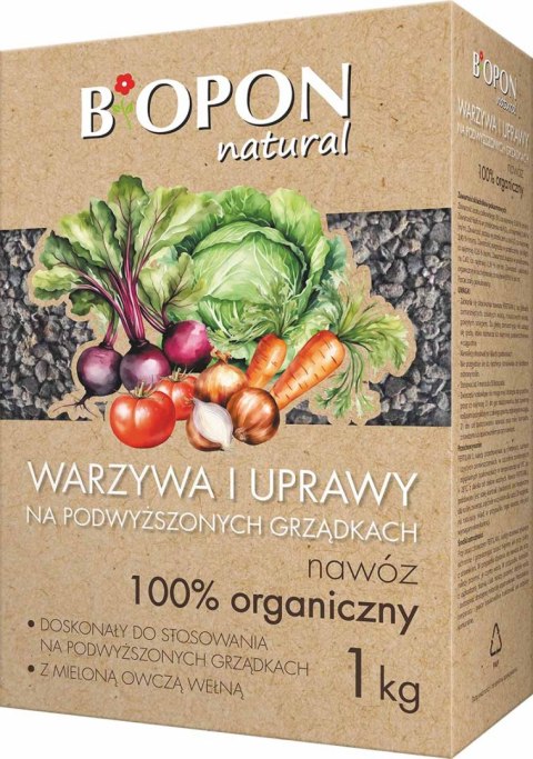 BOPON - Warzywa i uprawy na podwyższonych grządkach nawóz 100% organiczny Fertilan L 1kg
