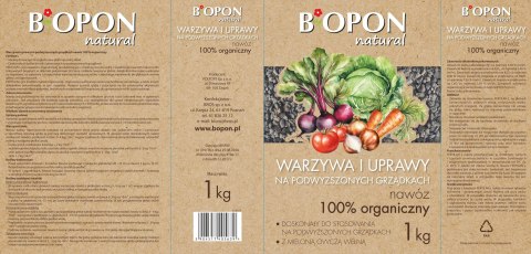 BOPON - Warzywa i uprawy na podwyższonych grządkach nawóz 100% organiczny Fertilan L 1kg