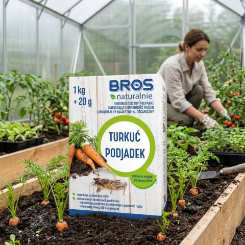 BROS NATURALNIE - mikrobiologiczny preparat zwiększający odporność roślin i uniwersalny nawóz 100% organiczny 1kg + 20g (turkuć 