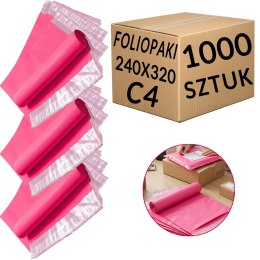 Foliopaki Kurierskie Różowe C4 240x320mm - 1000 szt.
