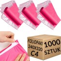 Foliopaki Kurierskie Różowe C4 240x320mm - 1000 szt.