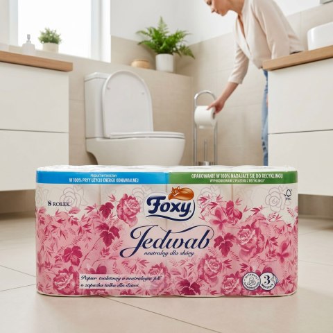 Papier Toaletowy FOXY JEDWAB 3 Warstwy 8 Rolek