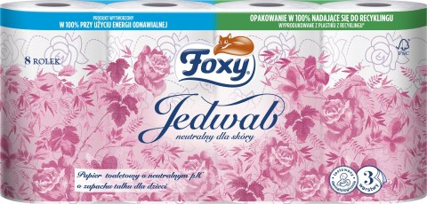 Papier Toaletowy FOXY JEDWAB 3 Warstwy 8 Rolek