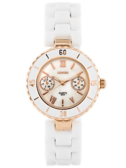 ZEGAREK DAMSKI LONGBO - white/gold (zx610a)
