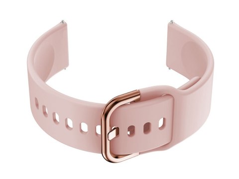 Pasek gumowy do smartwatch U01 - różowy/rosegold - 20mm