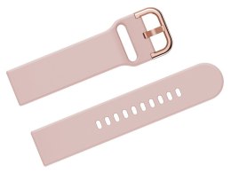 Pasek gumowy do smartwatch U01 - różowy/rosegold - 22mm