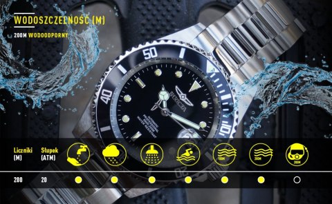 ZEGAREK MĘSKI INVICTA PRO DIVER 22054 - WODOSZCZLNOŚĆ 200m, koperta 43mm