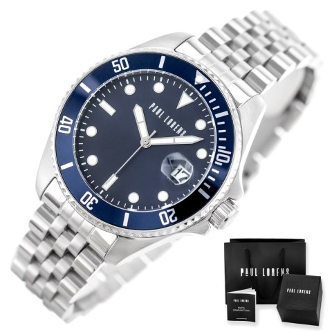 ZEGAREK MĘSKI PAUL LORENS - PL13030B-6C1(zg350d) + BOX