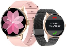 Smartwatch Damski GIEWONT Różowe Złoto Czarny GW330-4