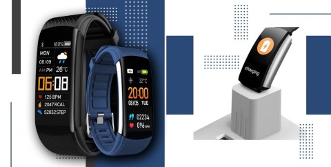 Smartwatch GIEWONT Czarno Granatowy 2 Paski GW200-6