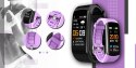 Smartwatch GIEWONT Czarno Jasnofioletowy 2 Paski GW200-8