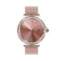 Smartwatch Damski VELTORI VT320-1 Złota Bransoleta + Różowy Pasek Silikonowy