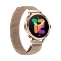Smartwatch Damski VELTORI VT340-1 Złota Bransoleta + Różowy Pasek Silikonowy