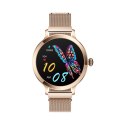 Smartwatch Damski VELTORI VT340-1 Złota Bransoleta + Różowy Pasek Silikonowy