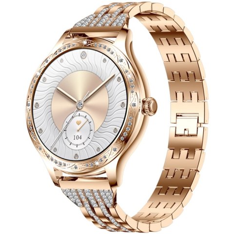 Smartwatch Damski VELTORI VT350-1 Bransoleta Różowe Złoto