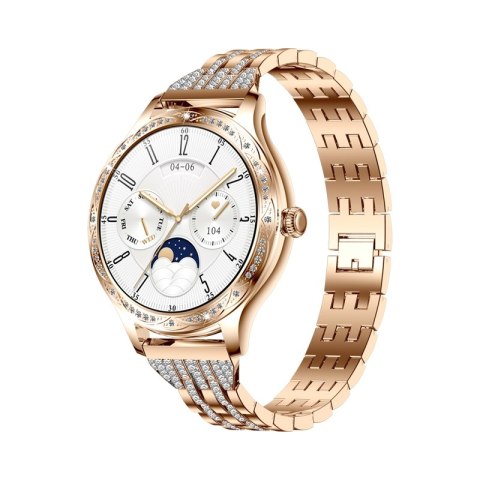 Smartwatch Damski VELTORI VT350-1 Bransoleta Różowe Złoto