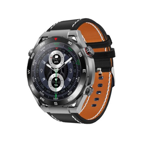 Smartwatch VELTORI VT100-1 + Czarny Pasek Silikonowy + Czarny Eko Skóra