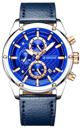 Zegarek Męski Giewont Chronograph Sapphire Srebrno Niebieski GW8810-A2