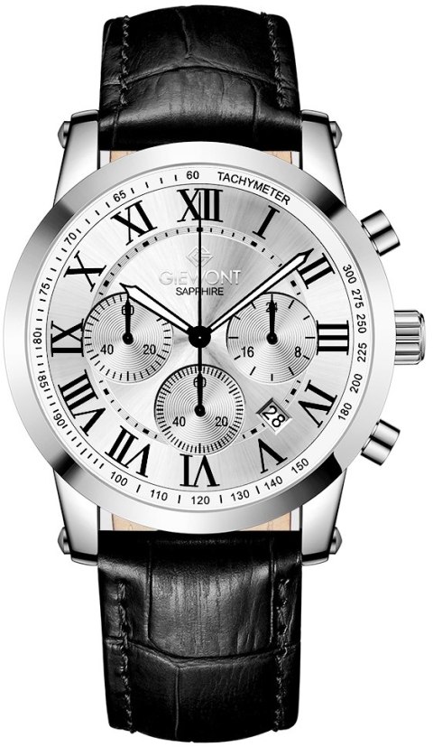 Zegarek Męski Giewont Chronograph Sapphire Srebrny GW6260-A1