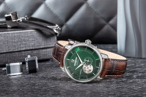Zegarek Męski ZEPPELIN LZ120 Open Heart Automatic 8166-4 + BOX