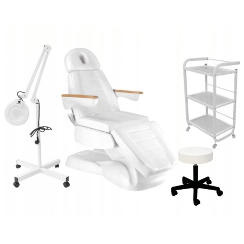 Fotel elektryczny LUX 3+lampa lupa+taboret+stolik