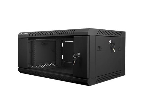Szafa instalacyjna Rack wisząca 19" 4U 600x450 czarna Lanberg (flat pack)