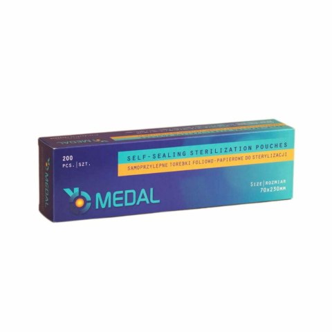 Torebki do sterylizacji 70 mm x 230 mm 200 szt. MEDAL