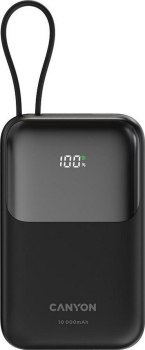 Canyon OnPower 101 z wbudowanym kablem 10000 mAh PD22.5W czarny