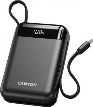 Canyon OnPower 204 20000 mah z kablem USB-C i Lightning czarny