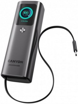 Canyon OnPower 265 20000 mAh 165W aluminium z kablem USB-C grafitowy
