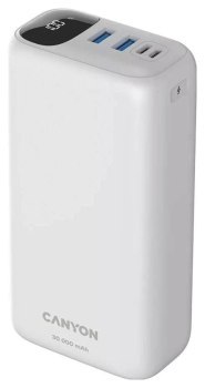 Canyon Powerbank PB-301 LED 30000 mAh PD 20W QC 3.0 biały