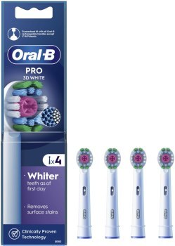 Końcówki do szczoteczek - Oral-B 3D White 4 szt. biały