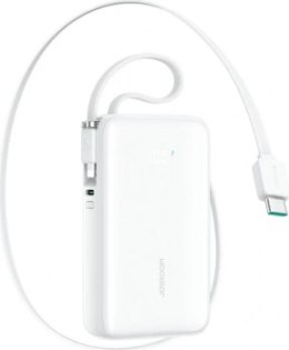 Joyroom JR-PR2L 10000 mAh 35W z wbudowanym zwijanym kablem USB-C Lightning biały