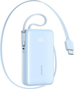 Joyroom JR-PR2L 10000 mAh 35W z wbudowanym zwijanym kablem USB-C niebieski