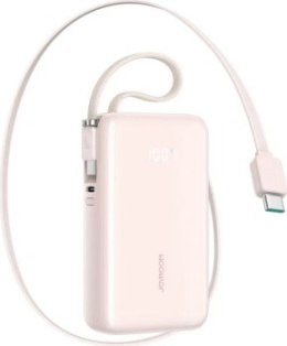 Joyroom JR-PR2L 10000 mAh 35W z wbudowanym zwijanym kablem USB-C różowy