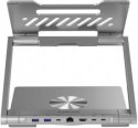 Uchwyt - CANYON Podstawka pod laptop z hubem HDMI 2xUSB RJ45 PD srebrna