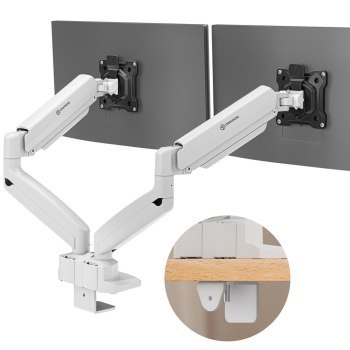 Uchwyt - ONKRON G160 Uchwyt biurkowy do dwóch monitorów 13 - 32 czarno-biały
