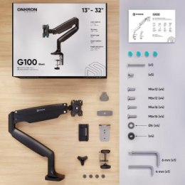 Uchwyt - ONKRON Uchwyt biurkowy do monitora 13-32 czarny G100-B