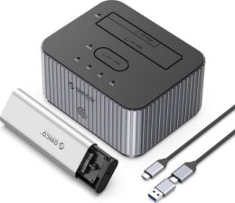 Orico na 2 dyski z funkcją klonowania M.2 NVME 2,5''/3,5 HDD / 2,5'' SSD - szara
