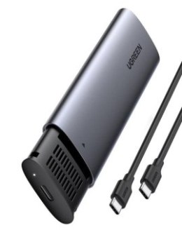 Ugreen kieszeń na dysk SSD M.2 obudowa dysku USB 3.2 Gen 2 (SuperSpeed USB 10 Gbps) + kabel USB Typ C 0 5m szary (CM400 10902)