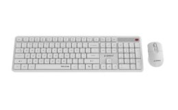 GEMBIRD BEZPRZEWODOWY ZESTAW KLAWIATURY + MYSZ SILENT KEY PRO BUSINESS BIAŁY UKŁAD US