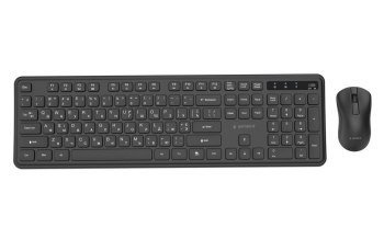 GEMBIRD BEZPRZEWODOWY ZESTAW KLAWIATURY + MYSZ SLIM PRO BUSINESS NA BIURKO CZARNY UKŁAD RU