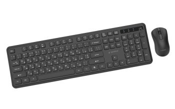 GEMBIRD BEZPRZEWODOWY ZESTAW KLAWIATURY + MYSZ SLIM PRO BUSINESS NA BIURKO CZARNY UKŁAD RU